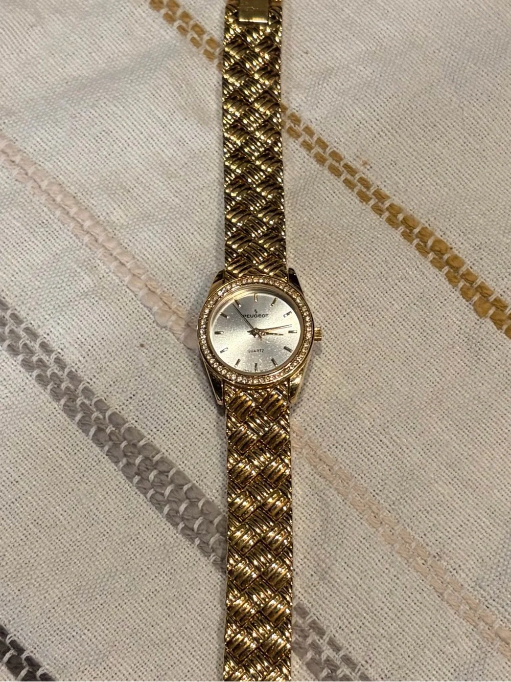 Peugeot Gold Braided Bracelet Women's Watch